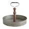 Hello Honey® 11'' Round Metal & Wood Tray with Handle